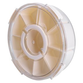 Контейнер для еды с 9 отсеками пластиковый Ø29 см пищевой контейнер для хранения еды 3.5 л Бежевый HP-27-14