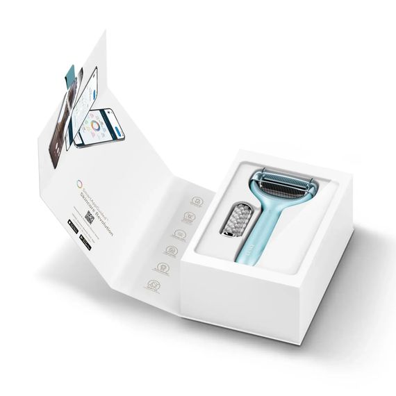 Электронный роллер для лица и тела с микроиглами GESKE MicroNeedle Face&Body Roller 8в1 gray, Бирюзовый | Зображення 8