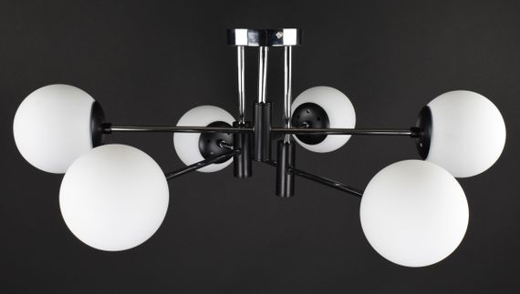 Люстра стельова на 6 лампочок 27420 Чорний 28х72х72 см. | Зображення 3