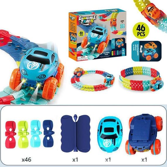 Інтерактивний трек з інерційною машинкою SHT 088 Changeable Trak (46pcs/1CAR) Colorful | Зображення 3