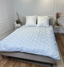 Ковдра євро подвійна 4 сезони з холлофайбера Arda 21557 195х215 см блакитна