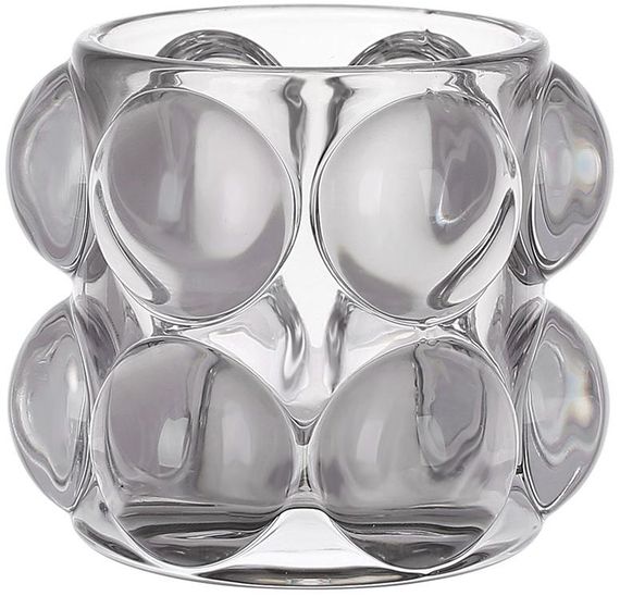 Свічник скляний Ancient Glass "Bubbles" Ø6.5х7см, сіре скло