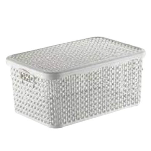 Кошик 5 л із кришкою білий Pearl ELIF