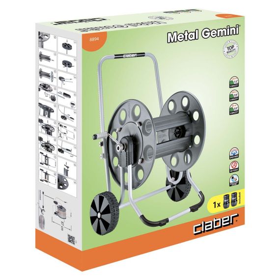 Візок для поливального шланга Claber Gemini 8894 (1/2" - 130 м) | Зображення 1