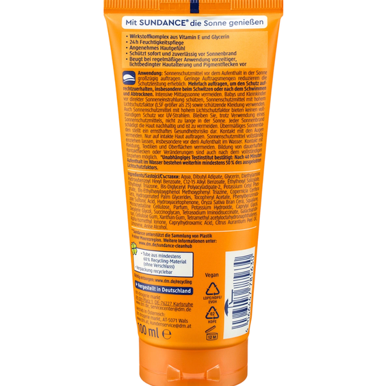 Сонцезахисний крем СПФ 50 SUNDANCE Sonnencreme LSF 50, 100 ml | Зображення 1