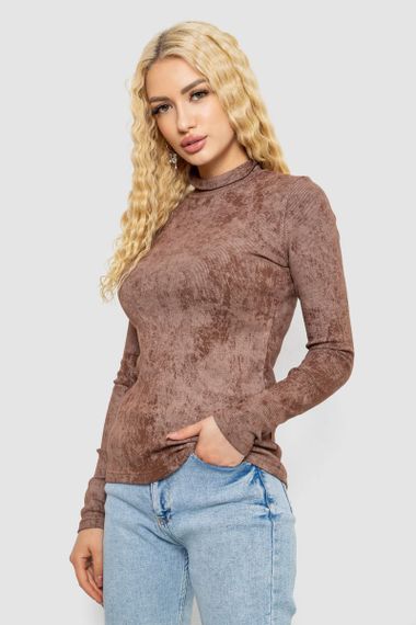 Гольф жіночий в рубчик, колір коричневий, 102R5267 | Зображення 2