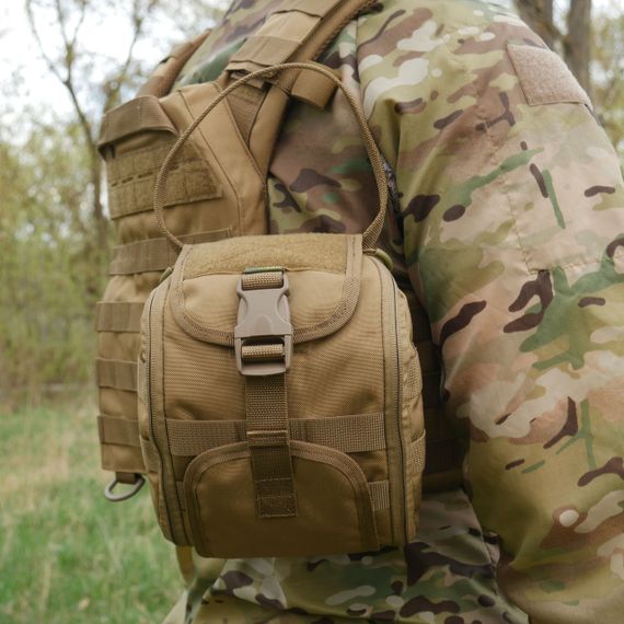 Подсумок-аптечка (быстрый сброс) Kiborg GU Cordura Coyote | Зображення 7