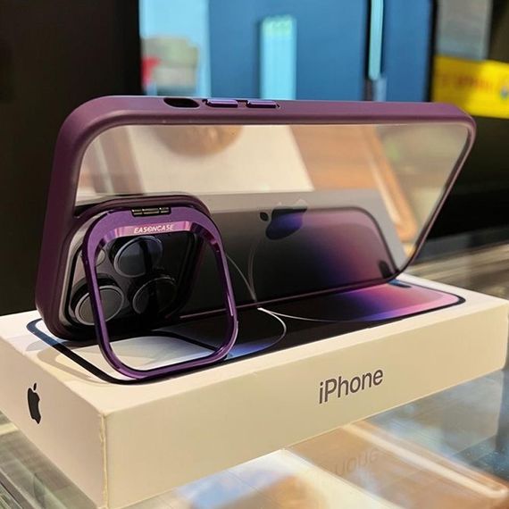 Чохол з підставкою та склом на камеру Lens Shield для iPhone 14 Pro Max колір Фіолетовий | Зображення 4