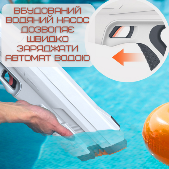Водяний Автомат Електричний на Акумуляторі Потужний Портативний Беспровідний Водний Бластер з LED Екраном та Автоматичним Насосом | Зображення 3