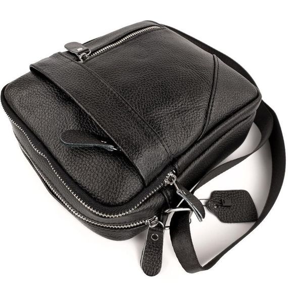 Чоловіча шкіряна сумка через плече Tiding Bag M38-10131A чорна | Зображення 7