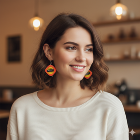 Серьги рулетка оранжевые