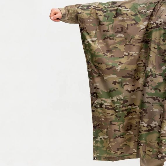 Качественный дождевик пончо (плащ-палатка) мультикам тактический RD-715 укрепленный камуфляж | Зображення 9