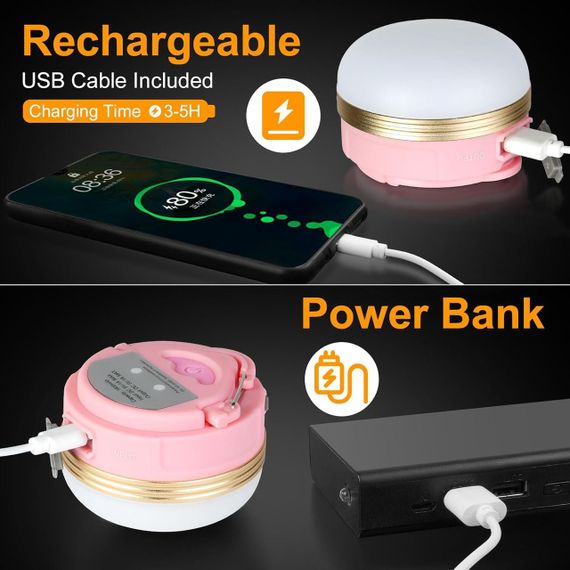 Ліхтар для кемпінгу flintronic, світлодіодний ліхтар для кемпінгу із зарядкою від USB, з магнітною основою, у | Зображення 4