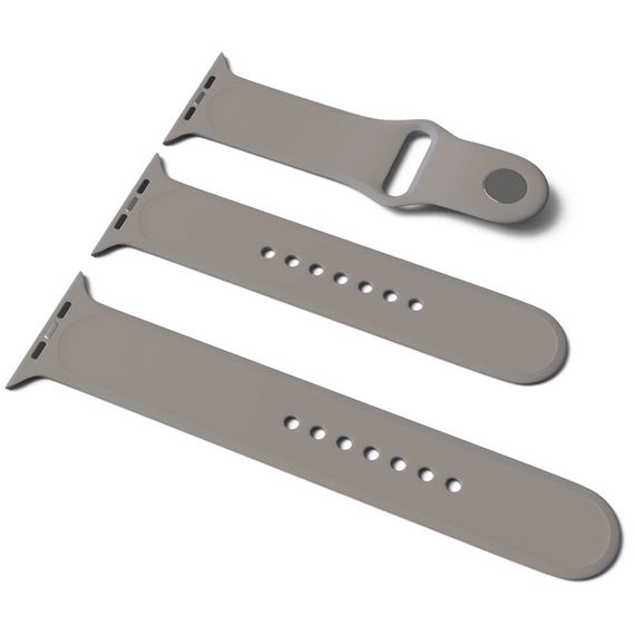 Силиконовый ремешок для Apple Watch Sport Band 42(ser.1-3)/44/45/46/49mm (S/M & M/L) 3pcs Серый / Dark Gray