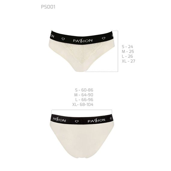 Трусики з широкою гумкою і мереживом Passion PS001 PANTIES XL, ecru | Зображення 4