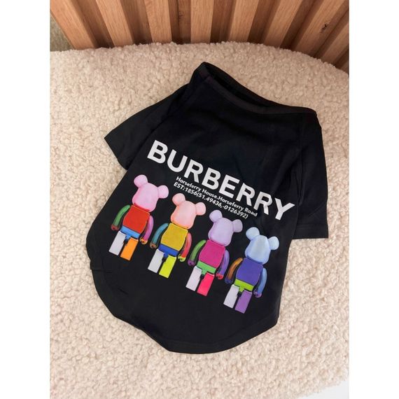Брендовая футболка для собак Burberry с принтом больших Bearbric, черная | Зображення 3