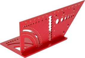 Кутник алюмінієвий стереометр. 3D YATO 150х 70х 215 мм, 45°, 90° з транспортиром і шаблонами отворів YT-70796