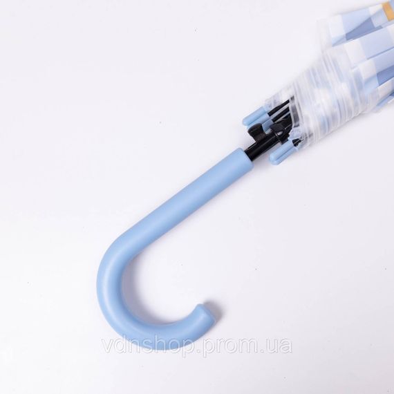 Классический детский зонт-трость полуавтомат из полиэстера прочный надежный 8 спиц диаметр 94 см  Голубой HP-23-11BL | Зображення 4