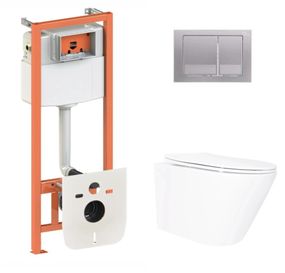 Набір Qtap Nest 4 в 1 підвісний унітаз Swan Ultra Quiet 520x360x320 + комплект інсталяції QT16335180W48206