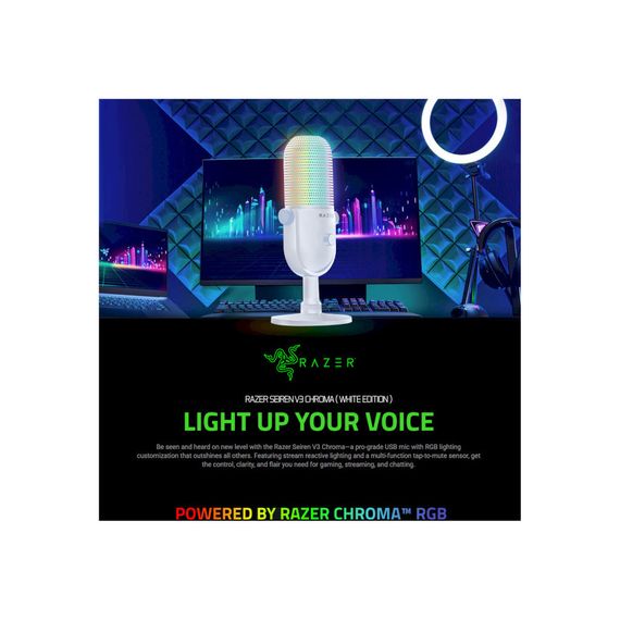 Мікрофон Razer Seiren V3 Chroma White (RZ19-05060200-R3M1) | Зображення 1