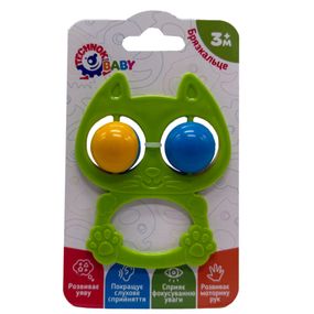 Детская погремушка "Котик" 9338TXK-8 зеленый