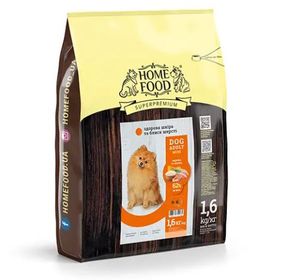 Home Food Сухий корм для собак дрібних порід для здорової шкіри і блиску шерсті 1,6 кг