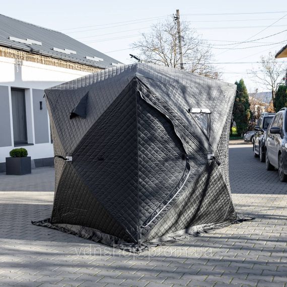 Палатка зимняя утепленная "Куб" 210х210х210 для рыболова туризма кемпинга и путешествий Черная LU-BD18B
