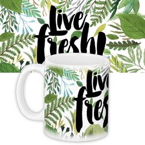 Кружка с принтом Live fresh 330 мл (KR_16J012)