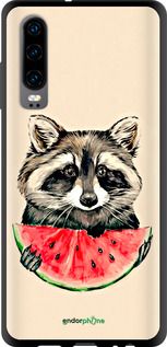 Чохол на Huawei P30 Єнотик з кавуном "4605b-1622-2448"