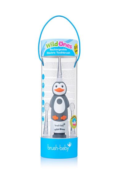 Дитяча електрична зубна щітка Brush-Baby Sonic Toothbrush WildOnes (від 0 до 10 років) Пінгвін | Зображення 1