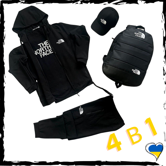 Комплект спортивний The North Face. Костюм+футболка+кепка+рюкзак. Спортивний костюм | Зображення 3