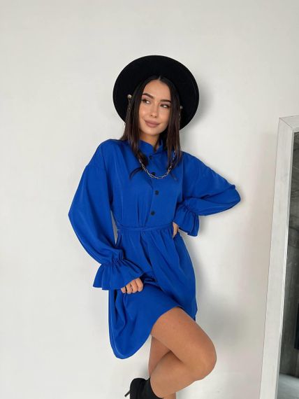 Женское красивое легкое платье хлопковое NB24005 размер 46/48, цвет синий (электрик) | Зображення 3