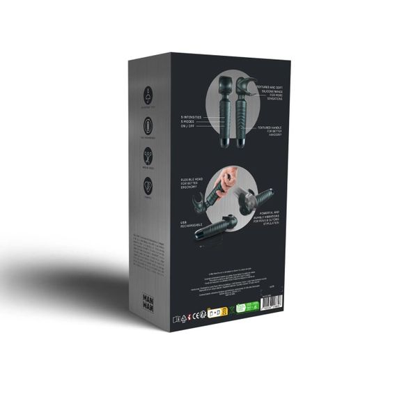 Мастурбатор-вібромасажер Manwan MAN.WAND EVO Pine Grey, чудово для пар, вібромінет Sex Aura | Зображення 5