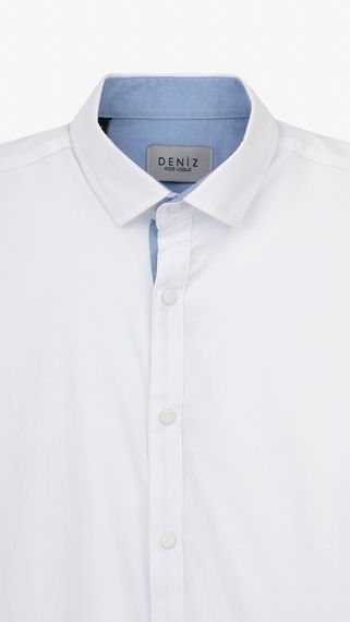 Сорочка однотонна для хлопчика Deniz 02042 158 см Білий shop (2000999173899) | Зображення 1