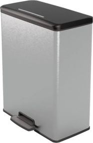 Контейнер для мусора с педалью Curver (Курвер) Deco bin 65 л (01128) Серебристый