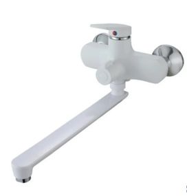 Змішувач для ванни Plamix Lucas-006 EURO SET White з шлангом, лійкою та кронштейном (PM0709)