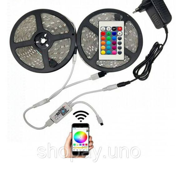 Підсвічування інтер'єру світлодіодною стрічкою 5050 RGB LED 5 м 220 v, Led стрічка в приміщення KT-91 | Зображення 4