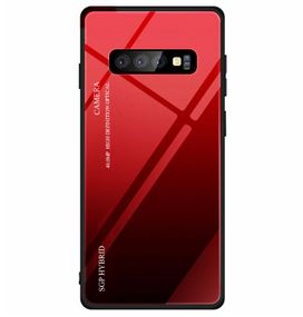 Чехол бампер Primo Gradient Glass для Samsung Galaxy S10 (SM-G973) - Red