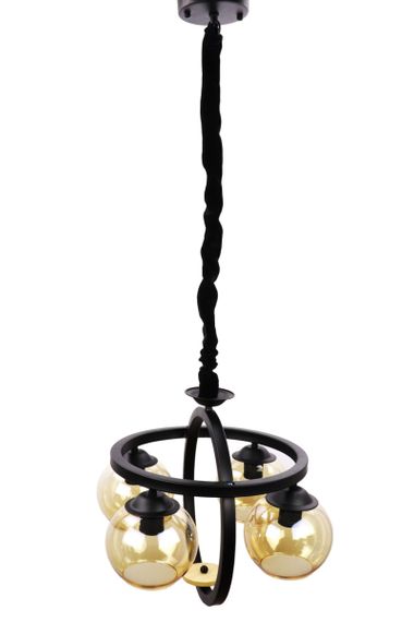 Люстра підвісна LOFT на 4 лампочки 25068 Чорний 45-105х47х47 см. | Зображення 1