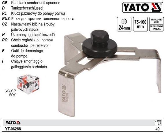 Ключ съемник топливного насоса Ø=75-160 мм YATO Польща YT-06288