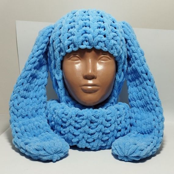 Балаклава колір 112 плюшева з вушками зайчика | Зображення 3