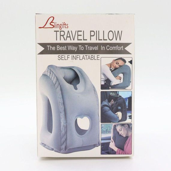 Надувна обіймальна подушка для подорожей (55х35х30см), в чохлі / Подушка-обіймашка для тривалих поїздок | Зображення 9