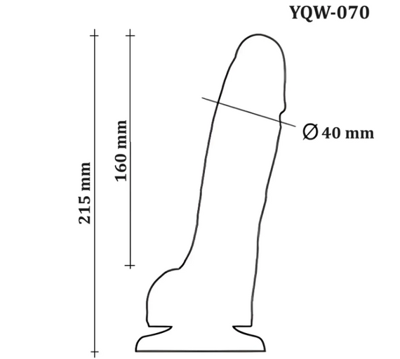 Большой фаллоимитатор с мошонкой на присоске OYO - Dildo Double Layer Silicone YQW-070 (длина 21.5 см, диаметр 4 см) Sex Aura | Зображення 5