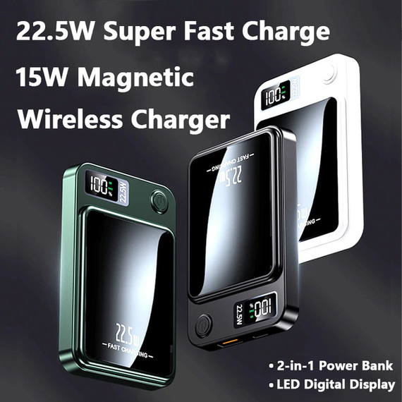Power bank беспроводной XIYT Y211 / быстрая зарядка / Magsafe / Magnetic / 22.5W + 15W / 10000 mAh | Зображення 1