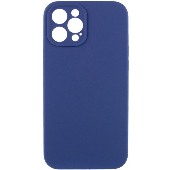 Чехол Silicone Case Full Camera Protective (AA) NO LOGO для Apple iPhone 12 Pro Max (6.7") Синий / Deep navy