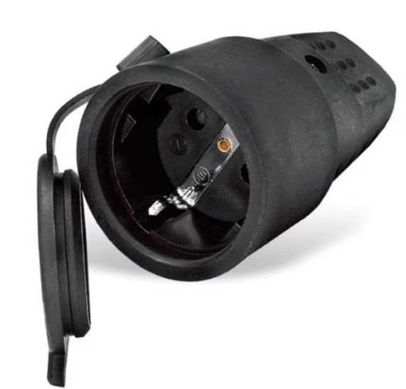 Розетка каучукова із захисною кришкою з/к переносна RUBBER IP44 Ny95000074