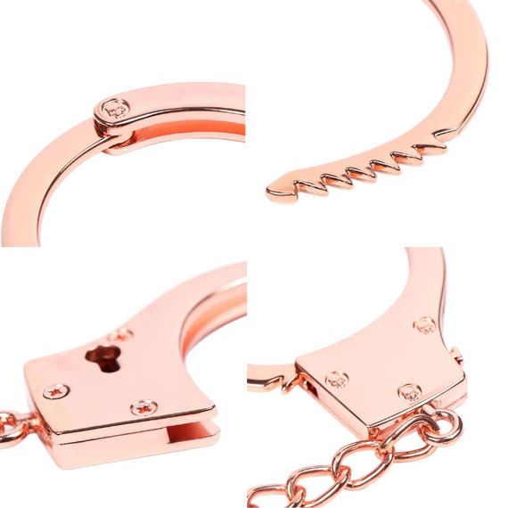 Металеві наручники Luxury Rose Gold для чуттєвих ігор | Зображення 2