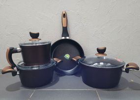 Набор посуды премиум класса Casa Royal Elite Titanium с покрытием Bio Titanium 7 предметов Бронзовый
