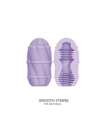 Мастурбатор міні з ребристим рельєфом Pretty Love Smooth Stripes Cupid X Egg, фіолетовий Sex Aura | Зображення 2