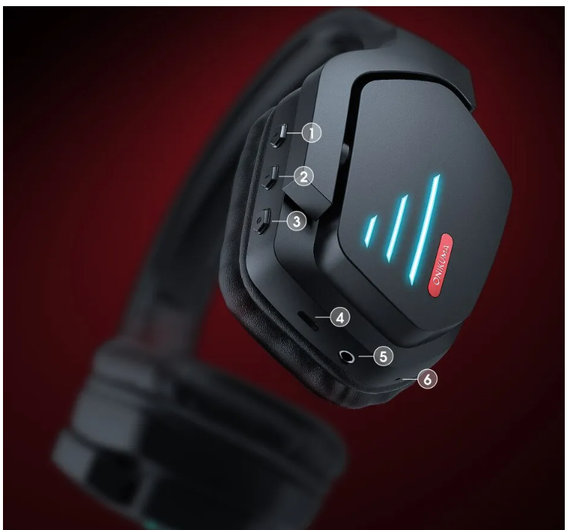 Навушники SV ONIKUMA Bluetooth бездротові для ПК, смартфона з підсвічуванням Чорний (sv3051) | Зображення 7